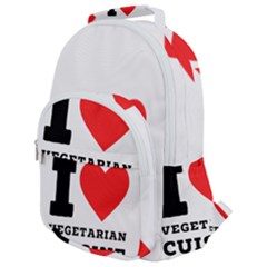 I Love Vegetarian Cuisine  Rounded Multi Pocket Backpack by ilovewhateva