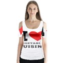 I love vegetarian cuisine  Butterfly Sleeve Cutout Tee  View1