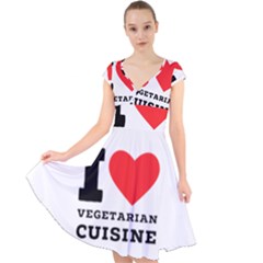 I Love Vegetarian Cuisine  Cap Sleeve Front Wrap Midi Dress by ilovewhateva