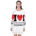 I love vegetarian cuisine  Long Sleeve Chiffon Shift Dress  View1