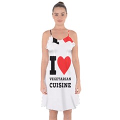 I Love Vegetarian Cuisine  Ruffle Detail Chiffon Dress by ilovewhateva