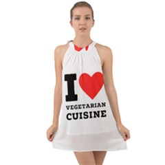 I Love Vegetarian Cuisine  Halter Tie Back Chiffon Dress by ilovewhateva