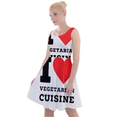 I Love Vegetarian Cuisine  Knee Length Skater Dress by ilovewhateva