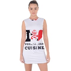 I Love Vegetarian Cuisine  Lace Up Front Bodycon Dress by ilovewhateva