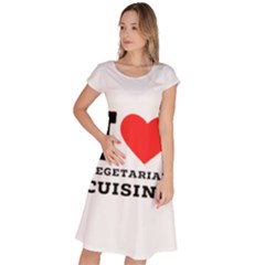 I Love Vegetarian Cuisine  Classic Short Sleeve Dress by ilovewhateva