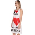 I love vegetarian cuisine  Knee Length Skater Dress With Pockets View2