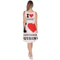 I love vegetarian cuisine  Knee Length Skater Dress With Pockets View4