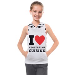 I Love Vegetarian Cuisine  Kids  Sleeveless Hoodie by ilovewhateva