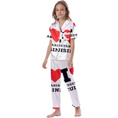 I Love Vegetarian Cuisine  Kids  Satin Short Sleeve Pajamas Set by ilovewhateva