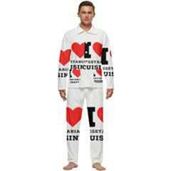 I Love Vegetarian Cuisine  Men s Long Sleeve Velvet Pocket Pajamas Set by ilovewhateva