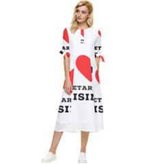 I Love Vegetarian Cuisine  Bow Sleeve Chiffon Midi Dress by ilovewhateva