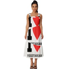 I Love Vegetarian Cuisine  Square Neckline Tiered Midi Dress by ilovewhateva