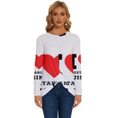 I Love Vegetarian Cuisine  Long Sleeve Crew Neck Pullover Top by ilovewhateva