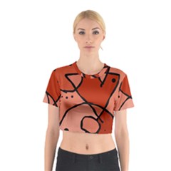 Mazipoodles In The Frame - Reds Cotton Crop Top by Mazipoodles