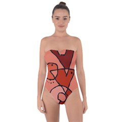 Mazipoodles In The Frame - Reds Tie Back One Piece Swimsuit by Mazipoodles