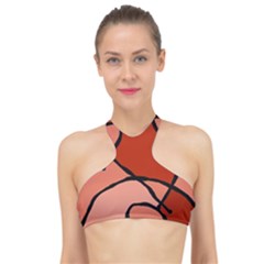 Mazipoodles In The Frame - Reds High Neck Bikini Top by Mazipoodles