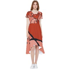 Mazipoodles In The Frame - Reds High Low Boho Dress by Mazipoodles