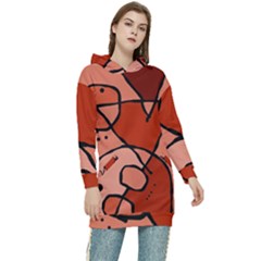 Mazipoodles In The Frame - Reds Women s Long Oversized Pullover Hoodie by Mazipoodles