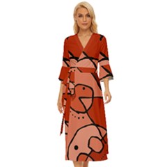 Mazipoodles In The Frame - Reds Midsummer Wrap Dress