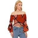 Mazipoodles In The Frame - Reds Off Shoulder Flutter Bell Sleeve Top View3