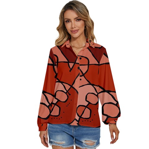 Mazipoodles In The Frame - Reds Women s Long Sleeve Button Up Shirt by Mazipoodles