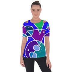 Mazipoodles In The Frame - Balanced Meal 2 Shoulder Cut Out Short Sleeve Top