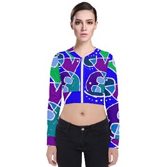 Mazipoodles In The Frame - Balanced Meal 2 Long Sleeve Zip Up Bomber Jacket by Mazipoodles