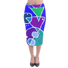 Mazipoodles In The Frame - Balanced Meal 2 Velvet Midi Pencil Skirt by Mazipoodles