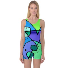 Mazipoodles In The Frame - Balanced Meal 5 One Piece Boyleg Swimsuit