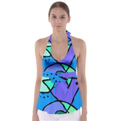 Mazipoodles In The Frame - Balanced Meal 5 Babydoll Tankini Top by Mazipoodles