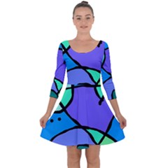 Mazipoodles In The Frame - Balanced Meal 5 Quarter Sleeve Skater Dress by Mazipoodles