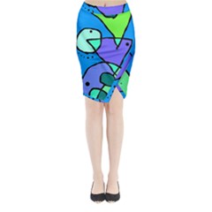 Mazipoodles In The Frame - Balanced Meal 5 Midi Wrap Pencil Skirt