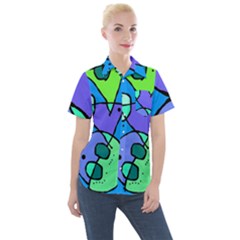 Mazipoodles In The Frame - Balanced Meal 5 Women s Short Sleeve Pocket Shirt