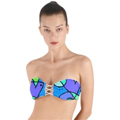 Mazipoodles In The Frame - Balanced Meal 5 Twist Bandeau Bikini Top by Mazipoodles