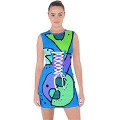 Mazipoodles In The Frame - Balanced Meal 5 Lace Up Front Bodycon Dress