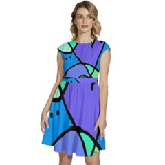 Mazipoodles In The Frame - Balanced Meal 5 Cap Sleeve High Waist Dress