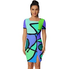 Mazipoodles In The Frame - Balanced Meal 5 Fitted Knot Split End Bodycon Dress