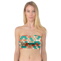 Multicolored Honeycomb Colorful Abstract Geometry Bandeau Top by Vaneshop