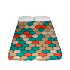 Multicolored Honeycomb Colorful Abstract Geometry Fitted Sheet (full/ Double Size) by Vaneshop