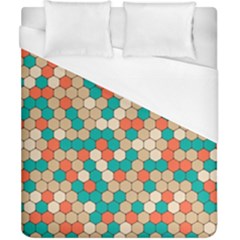 Multicolored Honeycomb Colorful Abstract Geometry Duvet Cover (california King Size) by Vaneshop