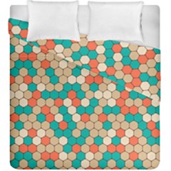 Multicolored Honeycomb Colorful Abstract Geometry Duvet Cover Double Side (king Size) by Vaneshop