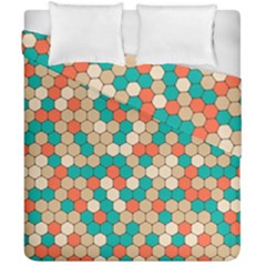 Multicolored Honeycomb Colorful Abstract Geometry Duvet Cover Double Side (california King Size) by Vaneshop