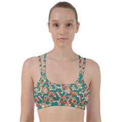 Multicolored Honeycomb Colorful Abstract Geometry Line Them Up Sports Bra by Vaneshop