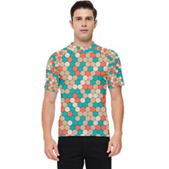 Multicolored Honeycomb Colorful Abstract Geometry Men s Short Sleeve Rash Guard by Vaneshop