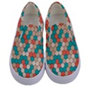 Multicolored Honeycomb Colorful Abstract Geometry Kids  Canvas Slip Ons View1