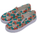 Multicolored Honeycomb Colorful Abstract Geometry Kids  Canvas Slip Ons View2