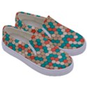 Multicolored Honeycomb Colorful Abstract Geometry Kids  Canvas Slip Ons View3