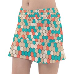 Multicolored Honeycomb Colorful Abstract Geometry Classic Tennis Skirt