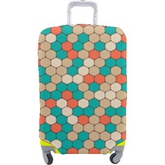 Multicolored Honeycomb Colorful Abstract Geometry Luggage Cover (large) by Vaneshop