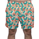 Multicolored Honeycomb Colorful Abstract Geometry Men s Shorts View1